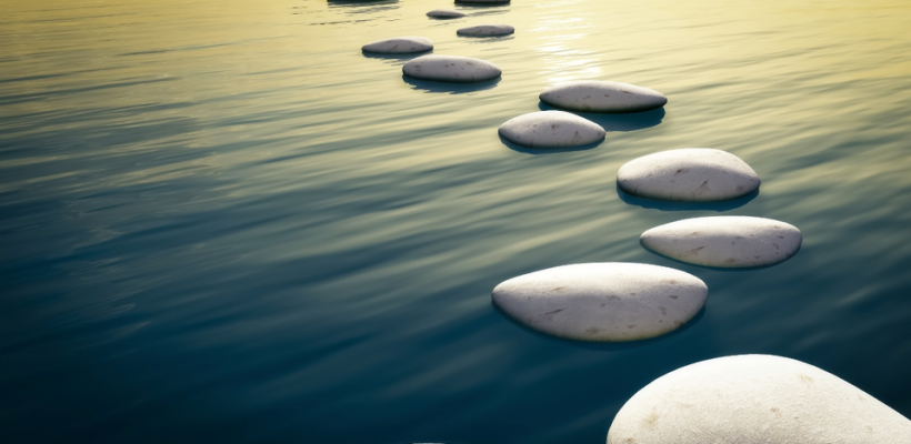 zen rocks in water