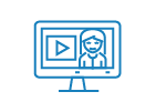 Icon of a computer playing video