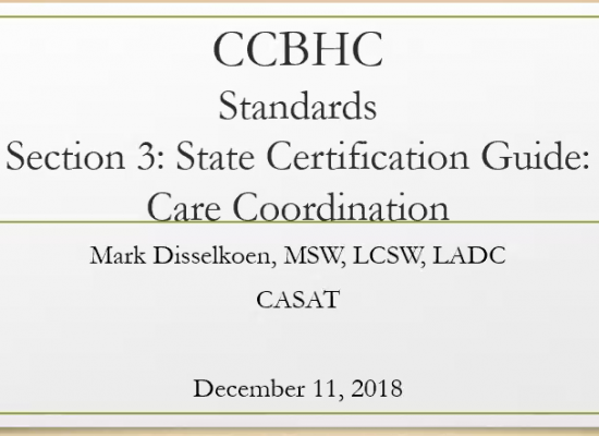 CCBHC Standards Care Coordination