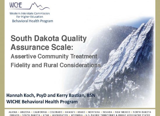South Dakota Quality Assurance Scale: Assertive Community Treatment Fidelity and Rural Considerations